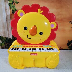 Fisher-Price Lion Piano Musical Learning Keyboard Toy with Animal Sounds